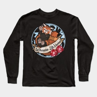 Dnd Red Panda "Roll Persuasion With Advantage" Cute D20 Dungeon Master Long Sleeve T-Shirt